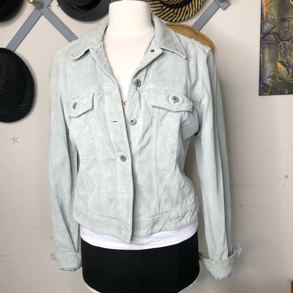 Gap Powder Blue Suede Jacket - Picture 4 of 15